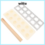 WITTE Ravioli Press Maker, Aluminum Alloy Plastic Ravioli Cutter, Dumpling Making Tool Solid Wood Ro
