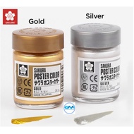 SAKURA Poster Color | Watercolor Metallic Poster Paint Silver Gold 30ml Japan | Poster Colour Waterc