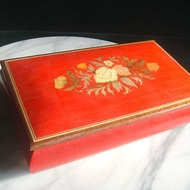 【老時光 OLD-TIME】早期二手義大利製鑲嵌拚木藝術珠寶盒