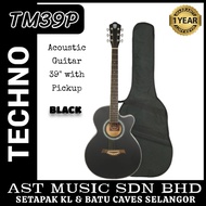 Techno TM39P, Acoustic Guitar Black with pickup and bag