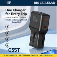 KiiP C35T Charger 45W Universal Dual Type C Travel Adaptor Charger Mini Fast Charging 45w GaN Portab