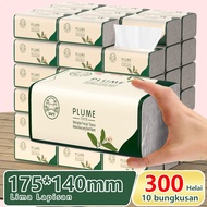 DWY 5-Ply Natural Wood Pulp Soft Facial Tissue Flat Embossed No Fluorescent Agent (300's x 10 Packs)