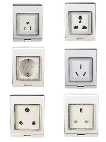 White anti-UV IP55 10A/16A 250V outdoor household socket US AU UK EU Frence Germany Africa electrica