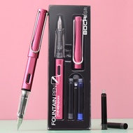High Quality Fountain Pen Set with Replacable black blue red Ink Case Writing School Office Supplies