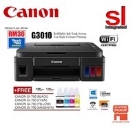 CANON PIXMA G3010 INK EFFICIENT G-SERIES REFILL INK TANK SYSTEM AIO PRINTER (PRINTSCANCOPYWIRELESS)