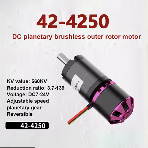 42MM 4250 560KV Reduction Ratio 3.7-100 BLDC Brushless Geared Motor DC 7-24V automatically cleans ou