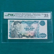 Uang Kuno 5000 Rupiah Tahun 1968 Sudirman Replacement PMG 35