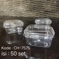 CH-7575 JELLY CUP SQUARE + LID CONTENTS 50 SETS