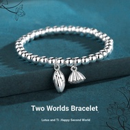 Two Worlds Huan 999 Sterling Silver Bracelet Female Silver Beads 999 Pure Silver Bracelet Beads Silv