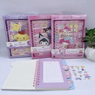 Notebook With SANRIO Sticker Sheet-There Are 4 Designs In Total-A5 Size-19 19 15 cm