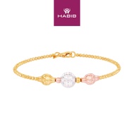 HABIB Oro Italia 916 Yellow, White and Rose Gold Bangle GB93231024-TI (22K Gold)