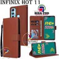 Terbaik Infinix Hot 11 Flip Leather Case Premium-Flip Wallet Case Untuk Infinix Hot 11