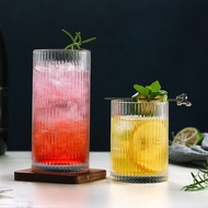 Heat Resistant Straight Striped Glass Cup 309H/314H–Capacity 350ml/470ml–Luxury Style.
