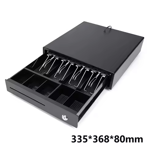 12V 335*368*80mm Cash Box Four Grid Three File Cash Box Cash Box Supermarket Cash Box Commercial Cas