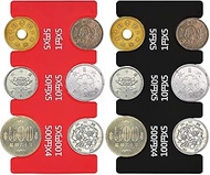 2 Pcs Japanese Yen Coin Holders Japan Coin Organizer Storage Dispenser with 6 Slots Car Change Holde