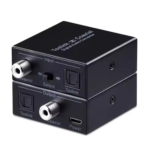 Toslink to Coaxial Digital Audio Bi-Directional Converter SPDIF Optical to Coax Coaxial to Optical T
