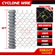 Cyclone Wires Mesh Galvanized Chain Link Fence 6METERS / PVC coated cyclone wire  / 2X2 INCH OPENING