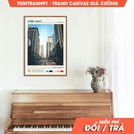 Wall paintings, Oil Paint, Chicago Wall Art, Chicago Poster, Chicago Photo, Chicago Wall Decor, Illi