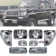 Front Crystal Headlight Corner Light Side Marker Set For Toyota Landcruiser Prado LJ78 KZJ78 LC2 LCI