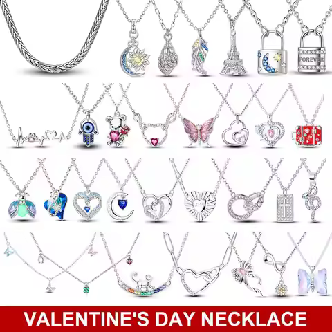 2024 HOT 925 Sterling Silver Heart Necklace Halo Heart Choker Fashionable Luxury Chains Women Jewelr