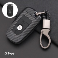For Ford Key Cover Case Carbon Fiber Car Key Holder For Ford Ranger Mustang Ecosport Everest Focus F