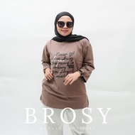 ZOLAQU ORIGINAL BROSY - KAOS WANITA OVERSIZE LENGAN PANJANG KATUN COMBED