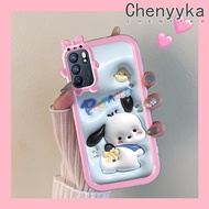 เคส Chenyyka สำหรับ OPPO Reno 6 5G Reno 6 Pro 5G 6Z Reno 5G เคสการ์ตูน3D Pochacco โบมอนสเตอร์ตัวเล็กเคสนิ่มกันกระแทกทนต่อการขีดข่วนเคสโทรศัพท์โปร่งใสฝาครอบป้องกันเลนส์กล้องถ่ายรูปซิลิก้าเจล TPU