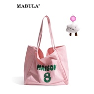 MABULA Canvas Bag Dopamine Shoulder Bag 2025 Winter Large Capacity Tote Bag Dopamine Handbag Bag