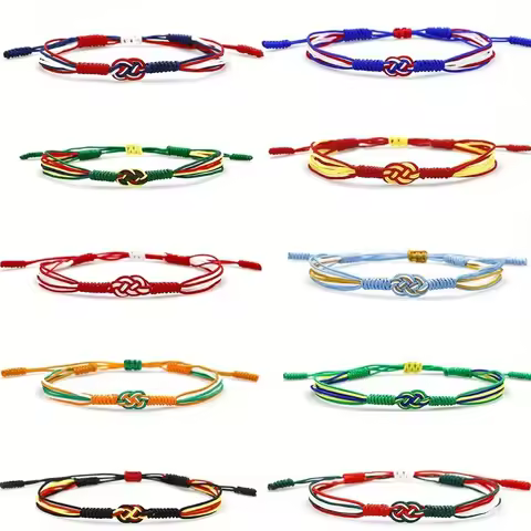 1pc Bohemian Style Colorful Hand-Knotted Bracelet for Women Synthetic Fiber Bracelet Handmade Men's 