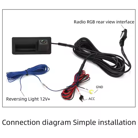 Car RGB Rearview Camera with Trunk Switch Cable for Tiguan Passat B7 Jetta MK5 5 MK6 VI Tiguan RNS51