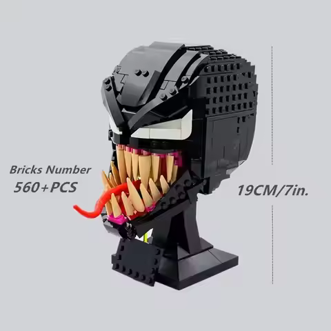 Marvel Venom, Iron Man Avengers Hero Helmet Model Building Blocks Toys Collection Models Decorations