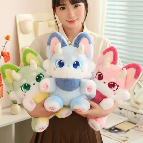 30/50CM Kawaii Phantom Fox Stuffed Animal Plush Toys Cartoon Fox Pillow Cute Fox's Handmade Sleeping