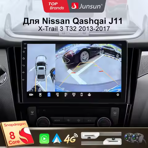Junsun Qualcomm 8-Core 360 Camera Wireless CarPlay Android Auto Car Stereo For Nissan Qashqai J11 X-