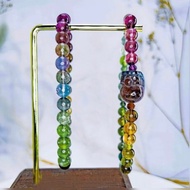 【糖果碧璽】高品透料色標碧璽 / 彩碧璽搭紫極光23貔貅設計手鍊