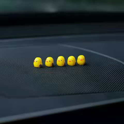 5Pcs Cute Mini Ducks Car Interior Decoration Auto Rearview Mirror Dashboard Ornaments For Woman Man 