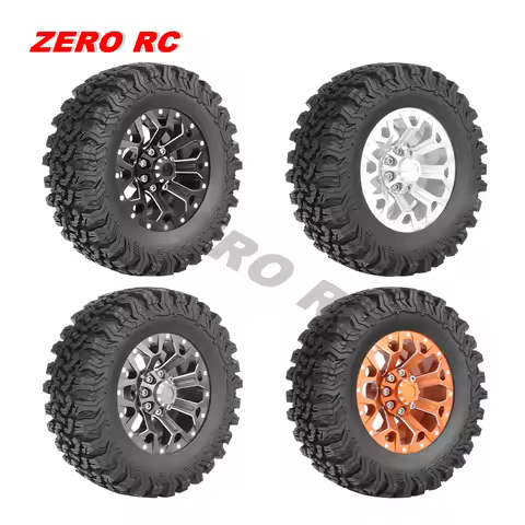 Assembled Rock Crawler 90mm Soft Tires + CNC Metal Beadlock Wheel 1.9" For 1/10 1/12 Rc Car SCX10 MN