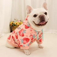 French Bulldog Clothes Autumn Cartoon Hoodie Strawberry Cute Pug Clothes Fat Dog Bulldog Clothes Cot