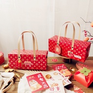 Chinese New Year 2024 gift box pineapple tart snowflake nougat biscuit packaging box 新年礼盒糖霜手提袋盒礼品盒子 凤梨酥 雪花酥牛轧糖饼干包装盒