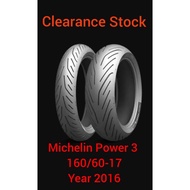 Michelin Power 3 160/60-17 tyre/tayar (stock clearance) year make 2016