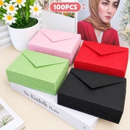 MERAH HIJAU (100 PCS) Colorful envelopes, Thick Black Envelopes A5 A6 A8A7, brown, red, green, pink,