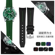 เหมาะสำหรับ Rolex Black Water Ghost Green Air Overlord สายนาฬิกาซิลิโคน GMT ยางสายนาฬิกาผู้ชาย 20 มม.