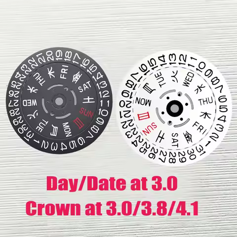 NH35 NH36 Japan Kanji Movement Dial Fits NH35 NH36 Movement Crown at 3.0 or 3.8 / 4.1 Oclock SKX007 