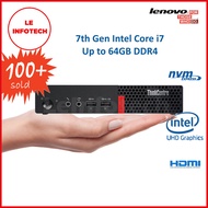 LENOVO ThinkCentre M710q Tiny Desktop Intel Core i7-7700T 2.90GHz 8-64GB DDR4 256/512/1TB NVMe SSD W