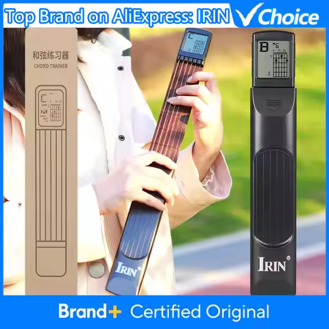 IRIN Pocket Guitar Chord Trainer Guitar Practice Tool with Screen 6 Frets Guitar Finger Trainer for 