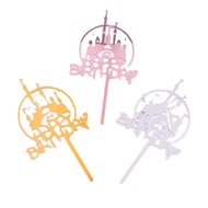LILIN Cake topper happy birthday palace acrylic material birthday Cake topper/ acrylic gold gold sil