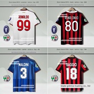 9596AC Milan home 2nd away jersey Maldini Baggio Baresi Vieira short sleeve retro soccer kitabc04.my