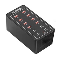Multi USB Charger Station 5V 1A Smart Charger 50W Fast Charging USB Type C Wall Charger For Universa