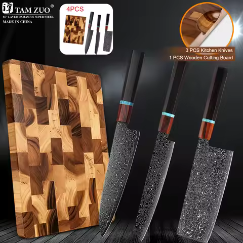 TAMZUO Kitchen Knife Chef VG10 Damascus Knives Damascus Japanese Chef Knife Set Meat Fish Fruit Kitc