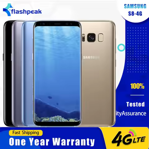 Original Samsung Galaxy S8 G950U G950F 4G LTE Mobile Phone 4GB RAM 64GB ROM NFC 5.8'' 12MP+8MP+2MP O