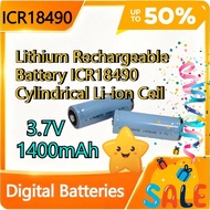 18490 1400mAh 3.7V Lithium Rechargeable Battery ICR18490 Cylindrical Li-ion Cell